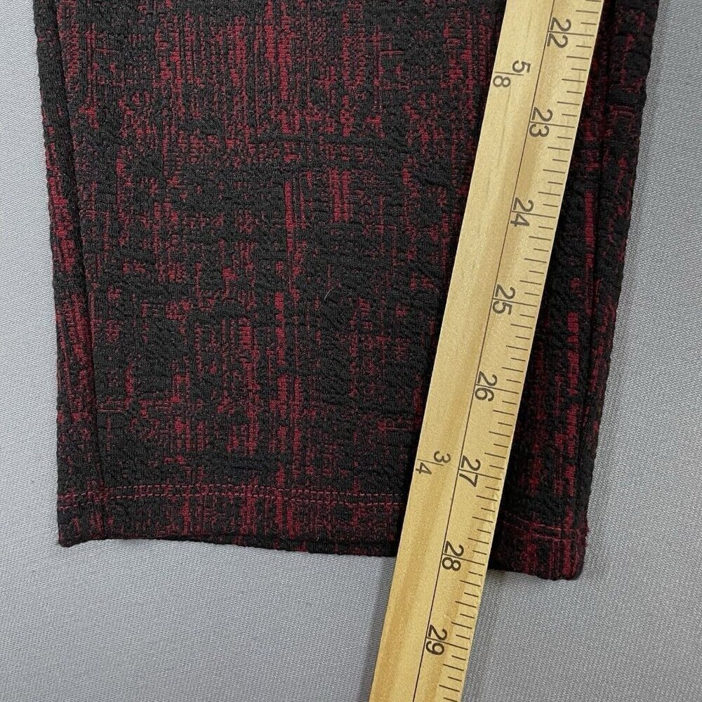 J Jason Wu Artsy Textured Pull On Pants Stretch Waist Size Large L Red Black - Picture 13 of 15
